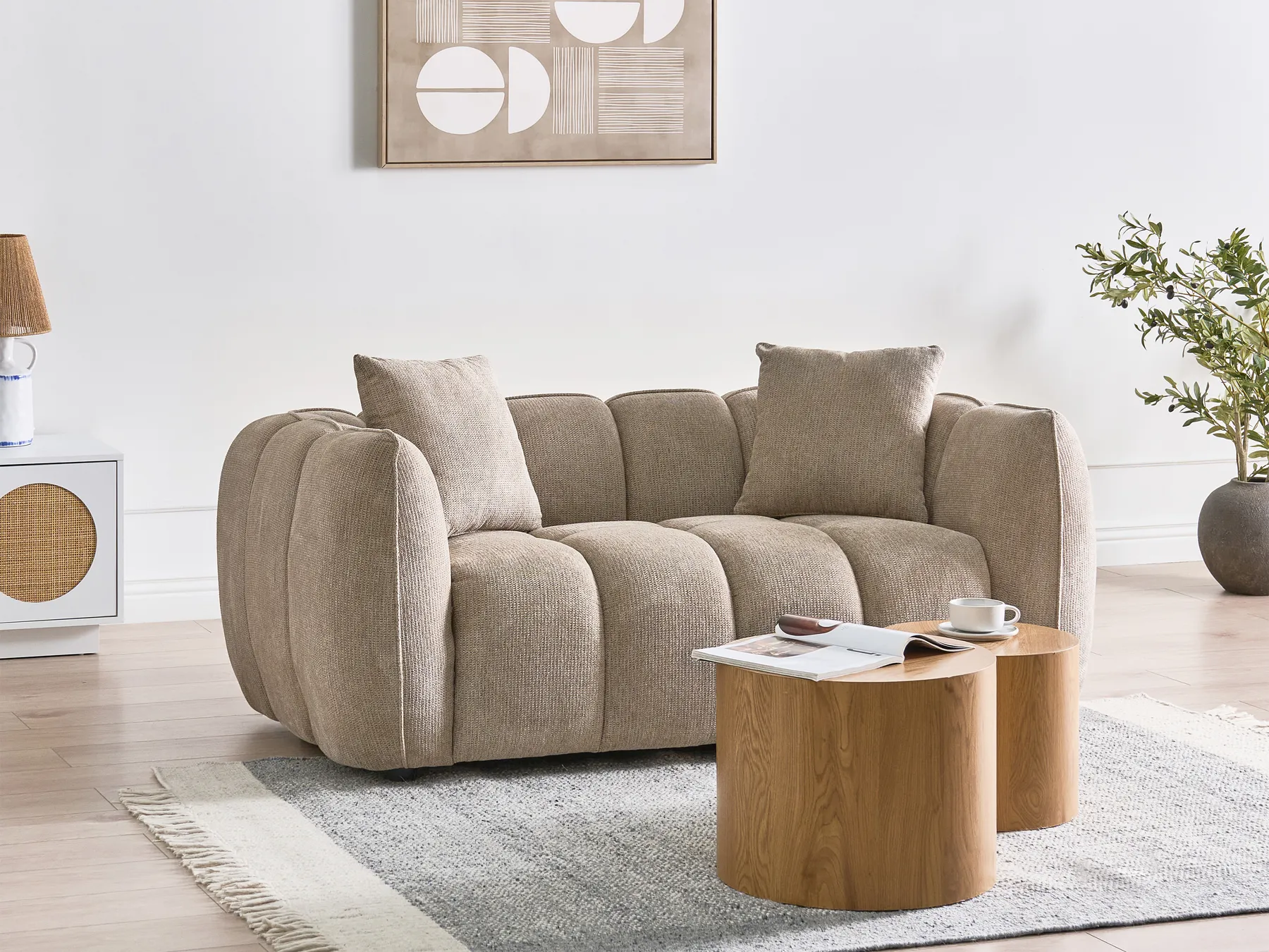 Sofa 2 Seater NESS Fabric Taupe_1002505