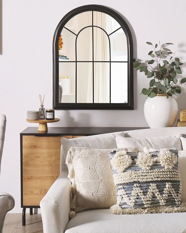 Metal Window Wall Mirror 69 x 89 cm Black EMBRY