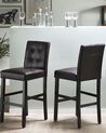 Set of 2 Bar Chairs Faux Leather Brown MADISON_763526