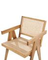 Dřevěná židle s ratanovým výpletem světlé dřevo WESTBROOK_872198