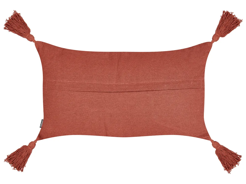 Set van 2 sierkussens VALVARIA 30 x 50 cm Katoen Rood chevron patroon_940192