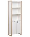 Librería con 2 puertas y 3 estantes madera clara y blanco JOHNSON_885248