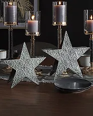 Lot de 2 bougeoirs TORNIO 30/26 cm Métal Argenté_1179601