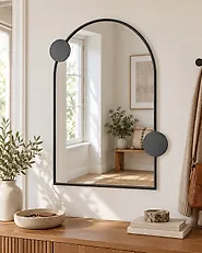 Miroir AULON 69 cm 80 cm Métal Noir_1178791