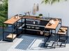 Outdoor Kitchen Set with Bar Table and Sink Black and Light Wood AVETRANA_933462