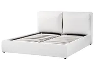 Bett mit Stauraum BAJONNA Samtstoff Cremeweiß 160 x 200 cm_871254