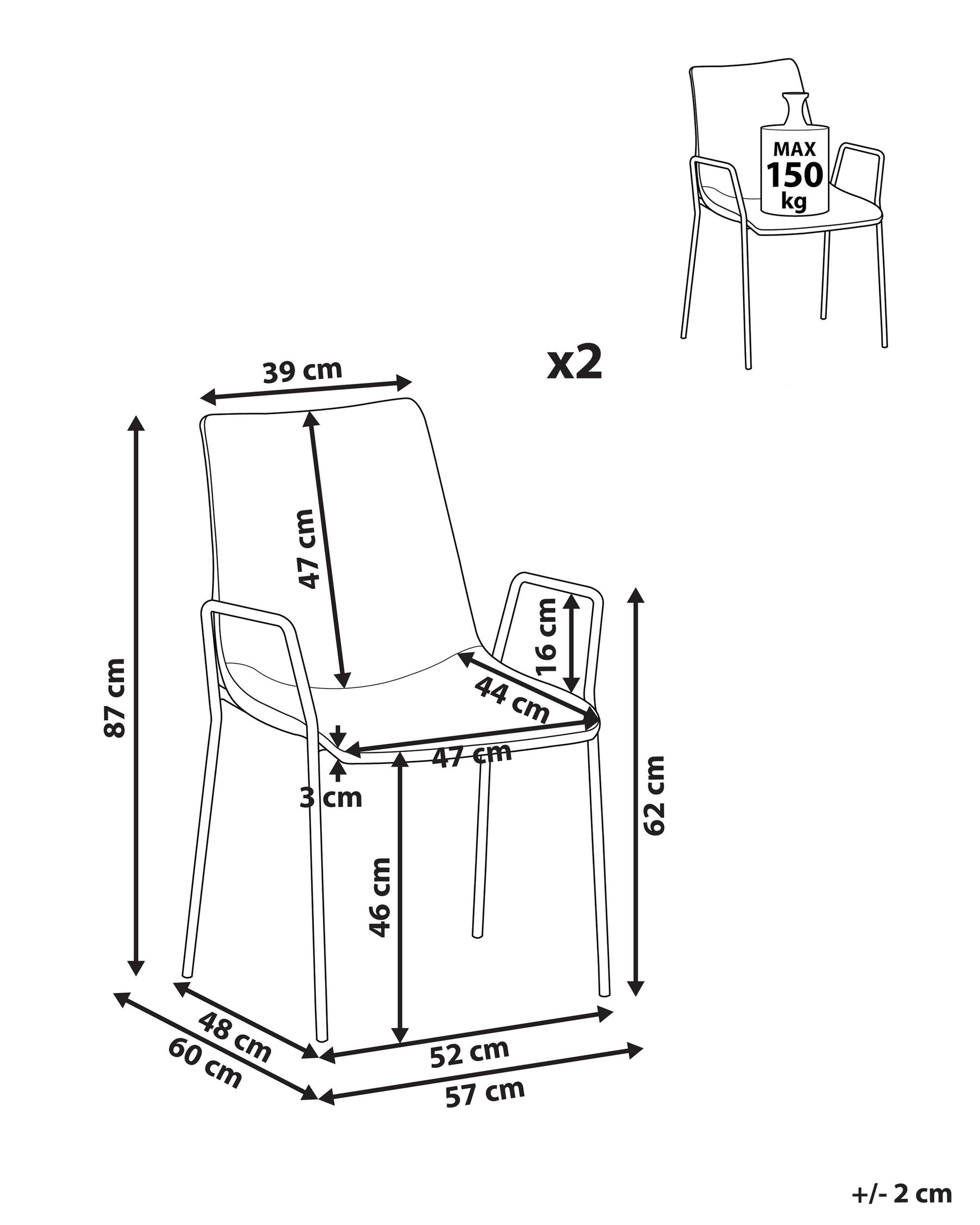 Set di 2 sedie da pranzo JEFFERSON Velluto Blu scuro_805595