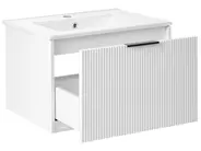 Wall Mounted Vanity Unit with Basin with Black Handle TILCARA White_1005975