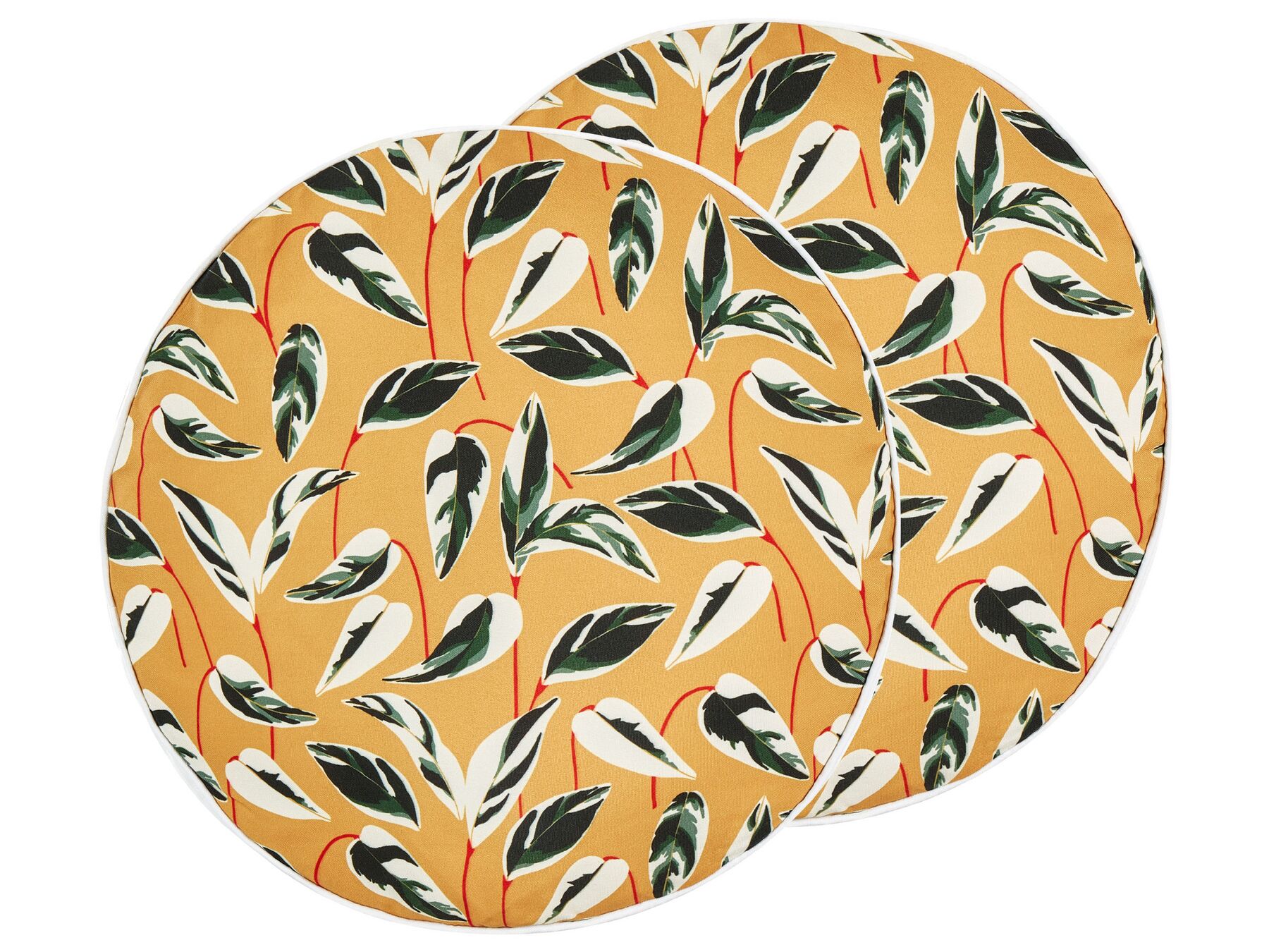 Gartenkissen Blättermotiv mehrfarbig ⌀ 40 cm 2er Set TAGGIA_882813