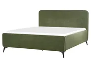 Bed Boucle VALOGNES 160 x 200 cm (EU King Size) Dark Green_930548