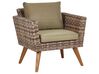 Lounge Set Rattan dunkelbraun 4-Sitzer Auflagen olivgrün VITTORIA_930732