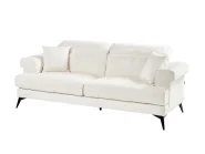 Sofa 3 Seater SKIVE Boucle White_948621