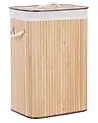 Laundry Basket KOMARI Bamboo Light Brown 72 L