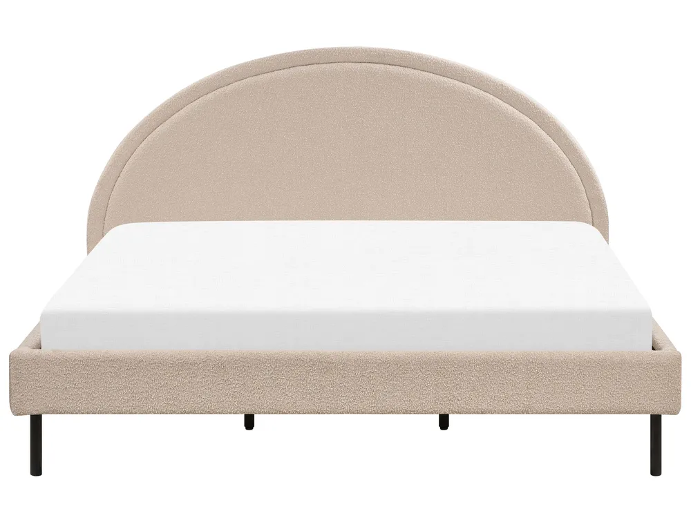 Bed Boucle MARGUT 180 x 200 cm (EU Super King) Beige_877095