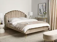 Bett mit Lattenrost Samtstoff AMBILLOU 140 x 200 cm Taupe_1178817