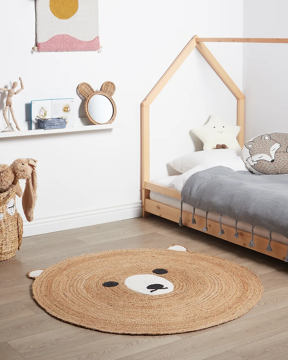 Kids Rug KOSALAR Beige ø 120 cm Jute_1188439
