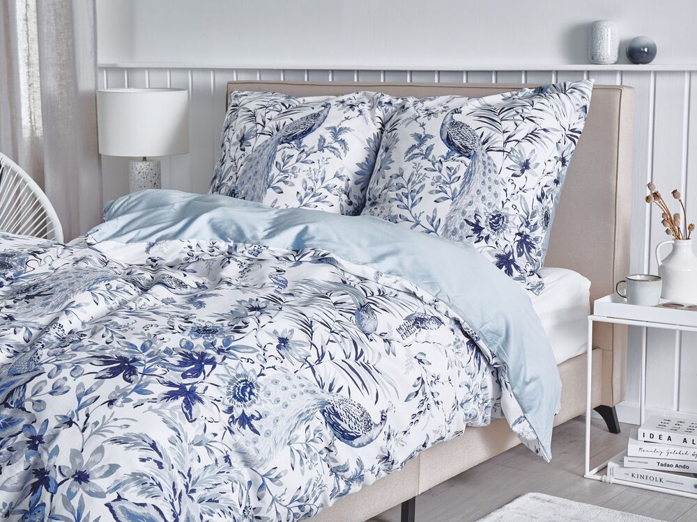 Duvet Cover Set BALLARD 155 x 220 cm Sateen Cotton Blue
