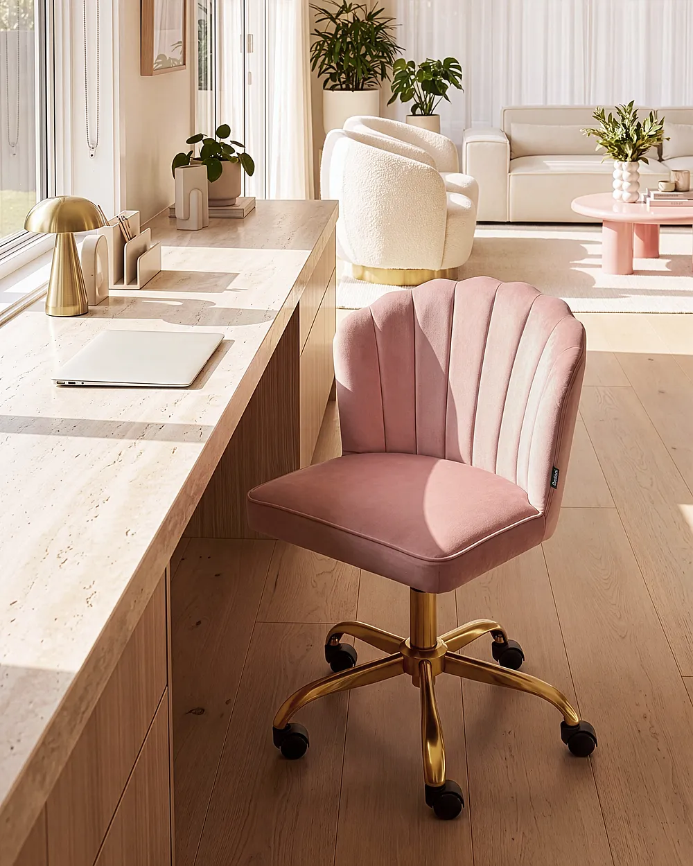 Desk Chair VALTICELLO Velvet Pink_1159646