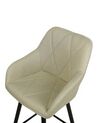 Set of 2 Fabric Bar Chairs Light Green DARIEN_877607