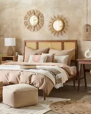 Lustro ścienne TELAKIA 60 cm 60 cm Rattan Naturalny_836519