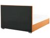 Sametová postel s taburetem 160 x 200 cm oranžová ROUEN_819170