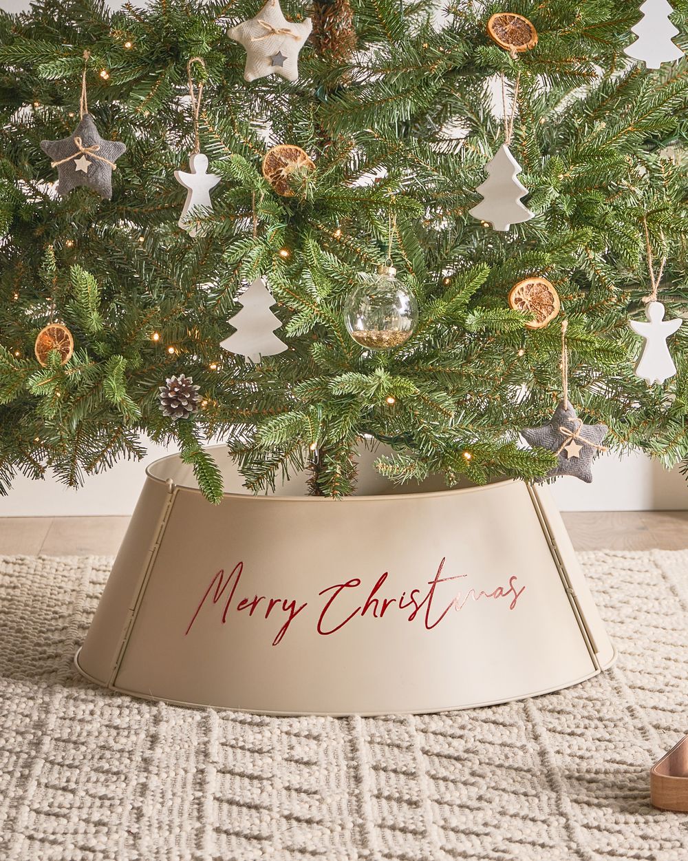 Weihnachtsbaumkragen IMATRA 65 cm Metall Beige