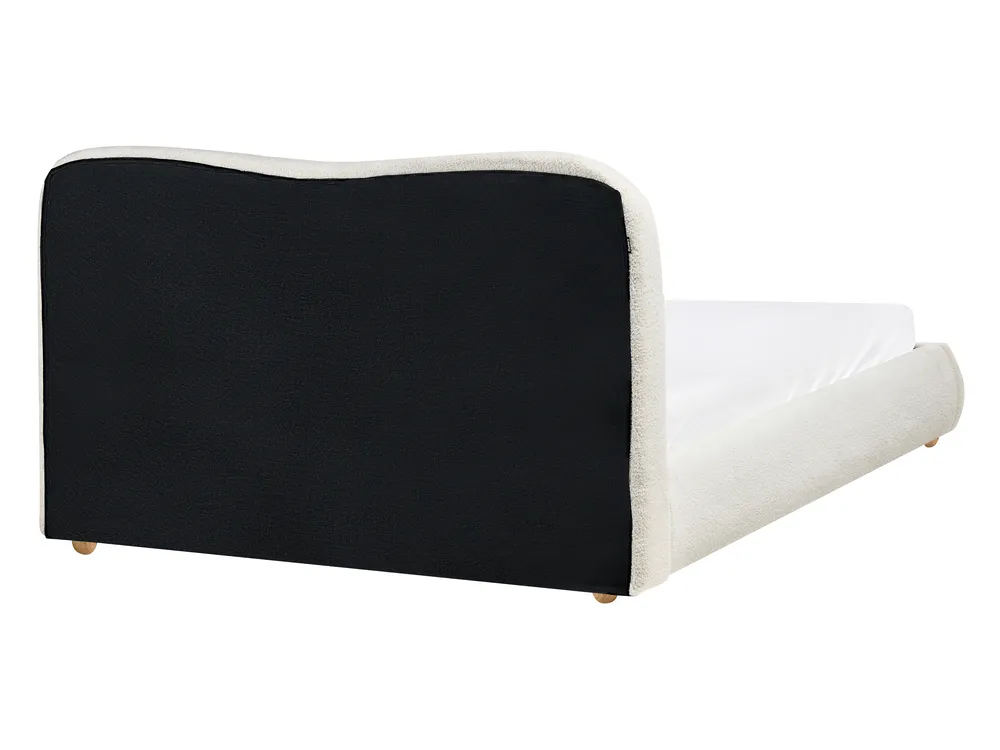 Bett mit Stauraum BLAGNAC Bouclé Cremeweiß 140 x 200 cm_1009266