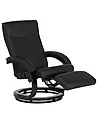Recliner Chair MIGHT with Footrest Faux Leather Black
