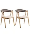 Set of 2 Dining Chairs DAY Light Brown/ Taupe