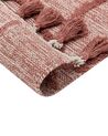Teppich Baumwolle rot 160 x 230 cm geometrisches Muster Kurzflor KIRSEHIR_839685