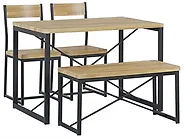 Ensemble pour salle à manger FLIXTON Marron clair 4 places_1179597