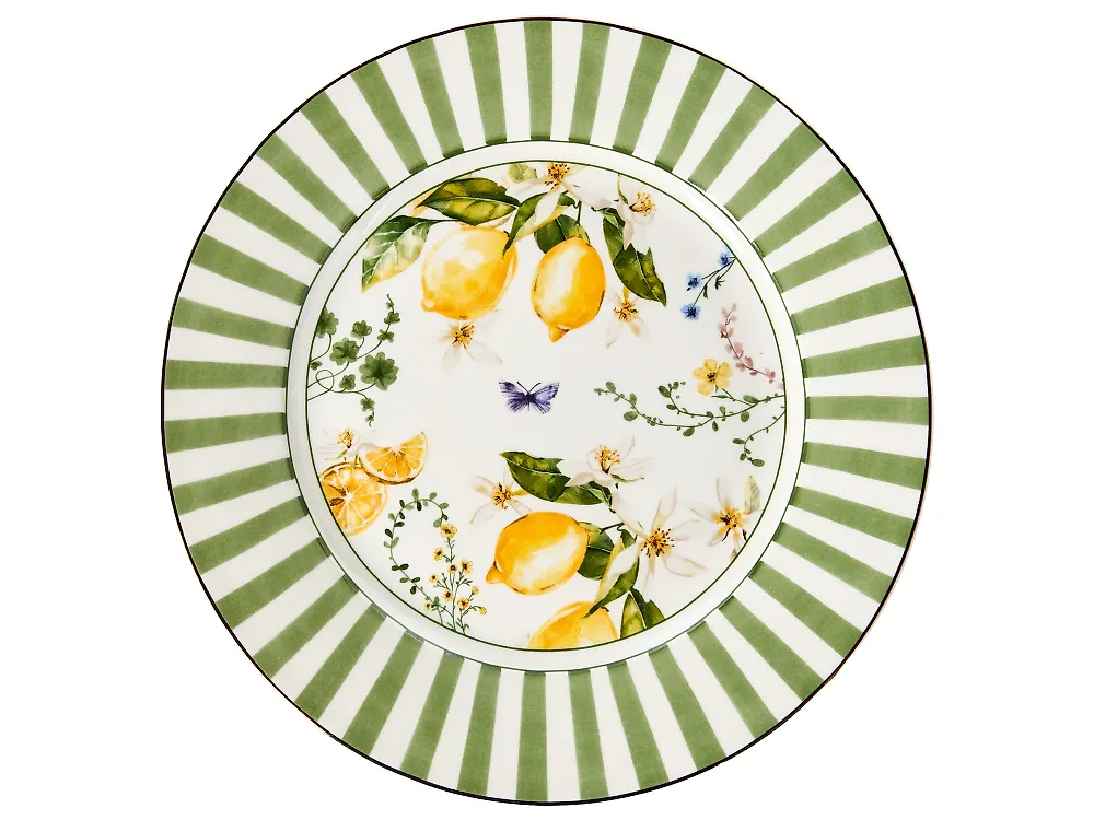 Zastawa stołowa 20-częściowa LEMONGRASS Porcelana Biały/zielony_1191908