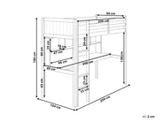 High Sleeper Bed with Desk Pine Wood FOUCAMONT 90 x 200 cm (EU Single) Grey_964328
