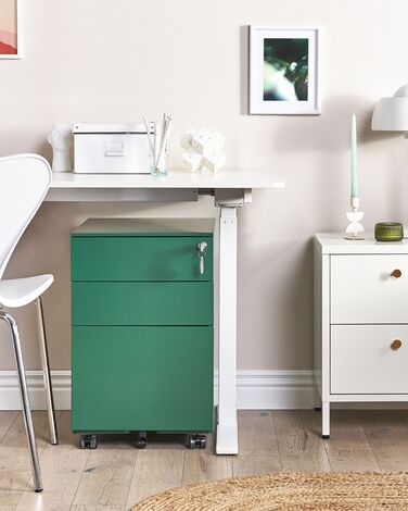 3 Drawer Metal Storage Cabinet Green CAMI