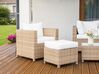 Lounge Set Rattan beige 4-Sitzer Auflagen cremeweiss MILANO_929439