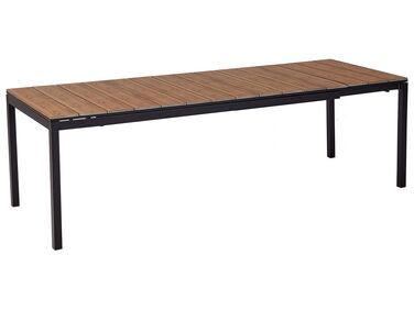 Extending Aluminium Garden Dining Table 198/248 x 90 cm Light Wood TOFANE