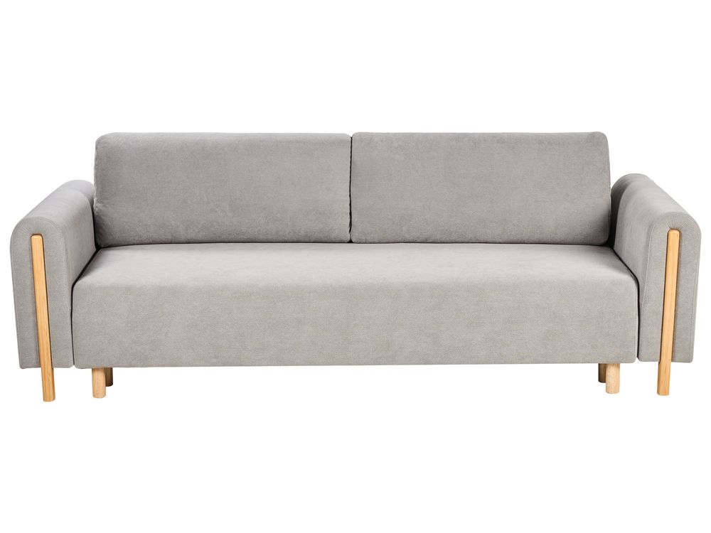 Sofa Bed 3 Seater KVAM with Storage Fabric Grey