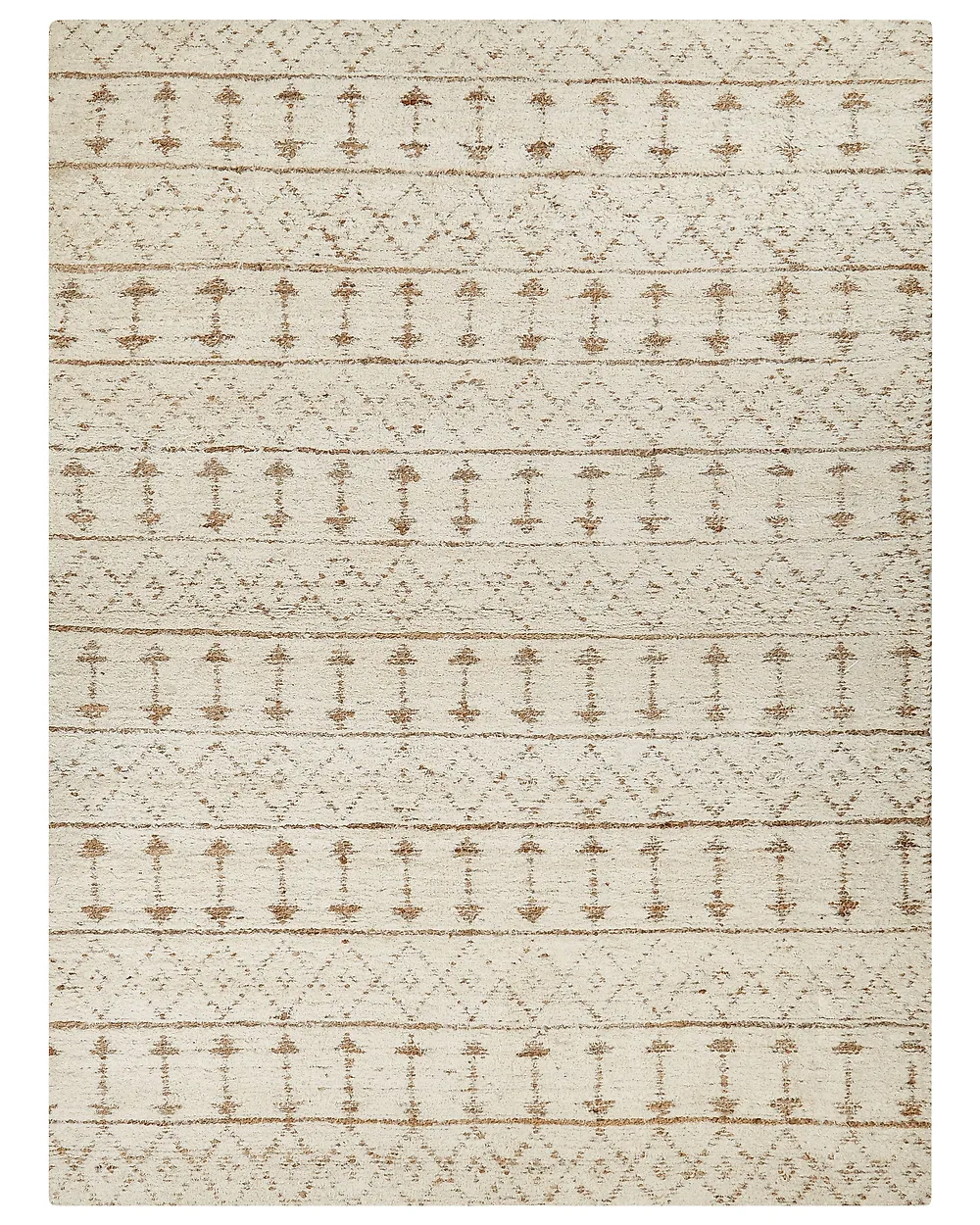 Lot De 4 Grands Tapis Gitans Lavables - Style Romain XXL 100x140 Cm - Design épuré Crème/ivoire - Parfait Salon, Chambre
