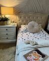 Sametová postel 90 x 200 cm béžová METZ_905212