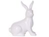 Figura decorativa com forma de coelho em cerâmica branca 21 cm MORIUEX_798616