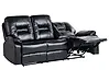 Manual Recliner Sofa 3 Seater BERGEN Faux Leather Black