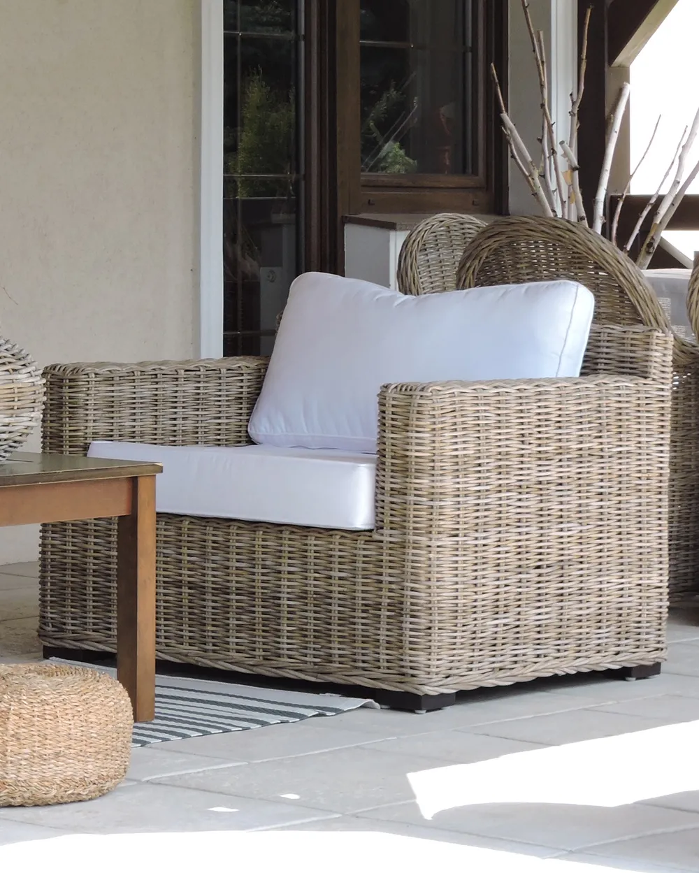 Poltrona da giardino ARDEA Rattan Marrone chiaro_884444