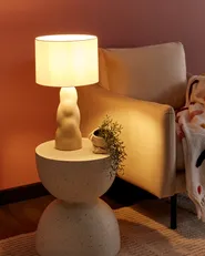 Table Lamp VILAR Ceramic Beige_897337
