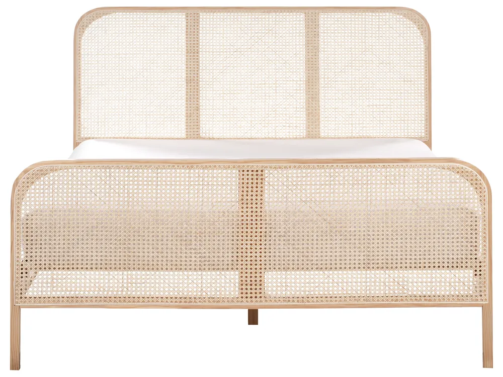 Bett mit Lattenrost Kiefernholz GONFARON 160 x 200 cm Hellbraun_977115