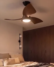 Ceiling Fan with Light HAINES with Remote LED Black_1133360