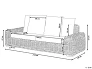 Sofa ogrodowa dla 3 osób FORLI Rattan Naturalny_812739