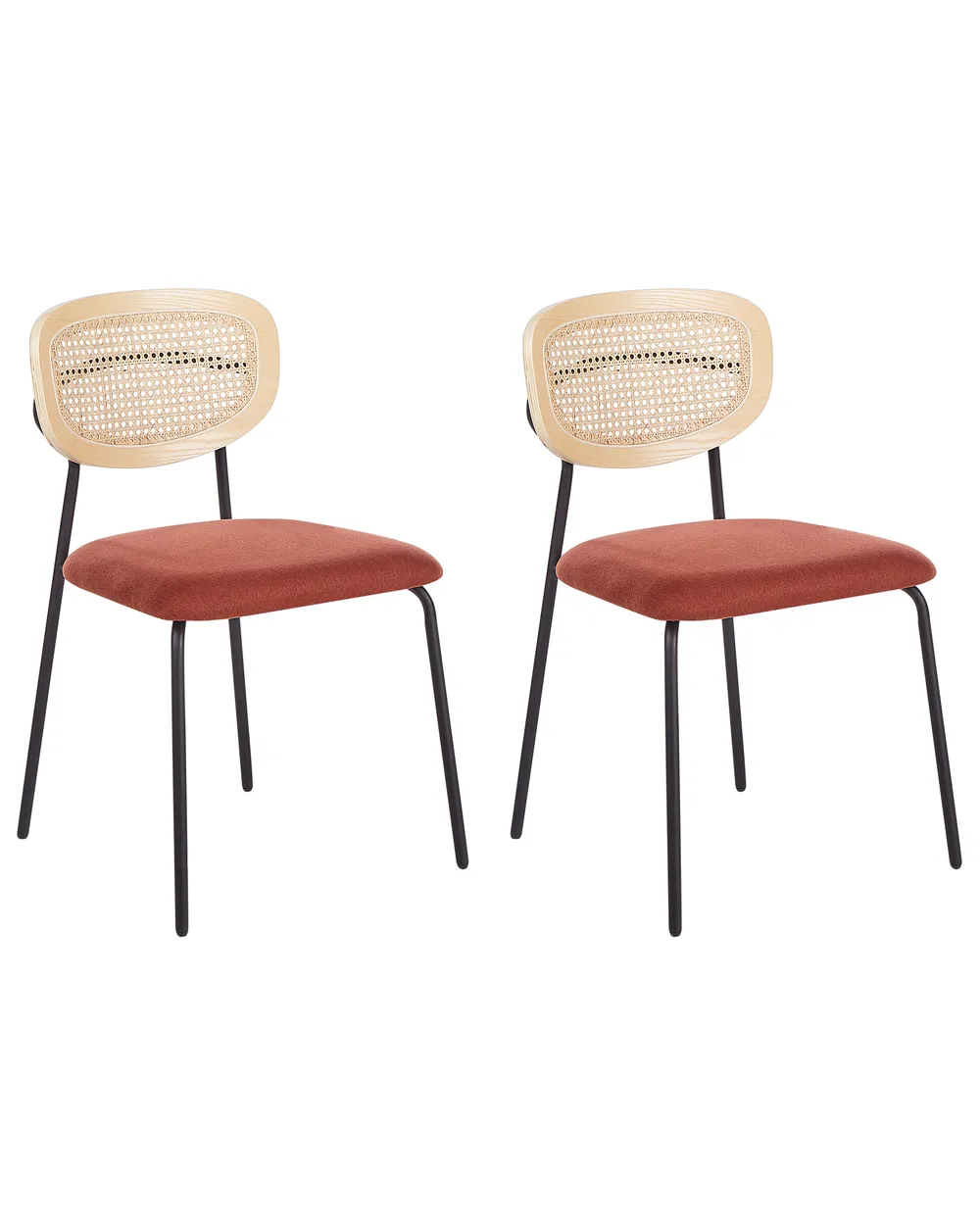 Set of 2 Dining Chairs MAYETTA Rattan Orange