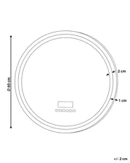 Lustro łazienkowe LED BROGNON 60 cm 60 cm Wbudowany głośnik Bluetooth Srebrny_932372