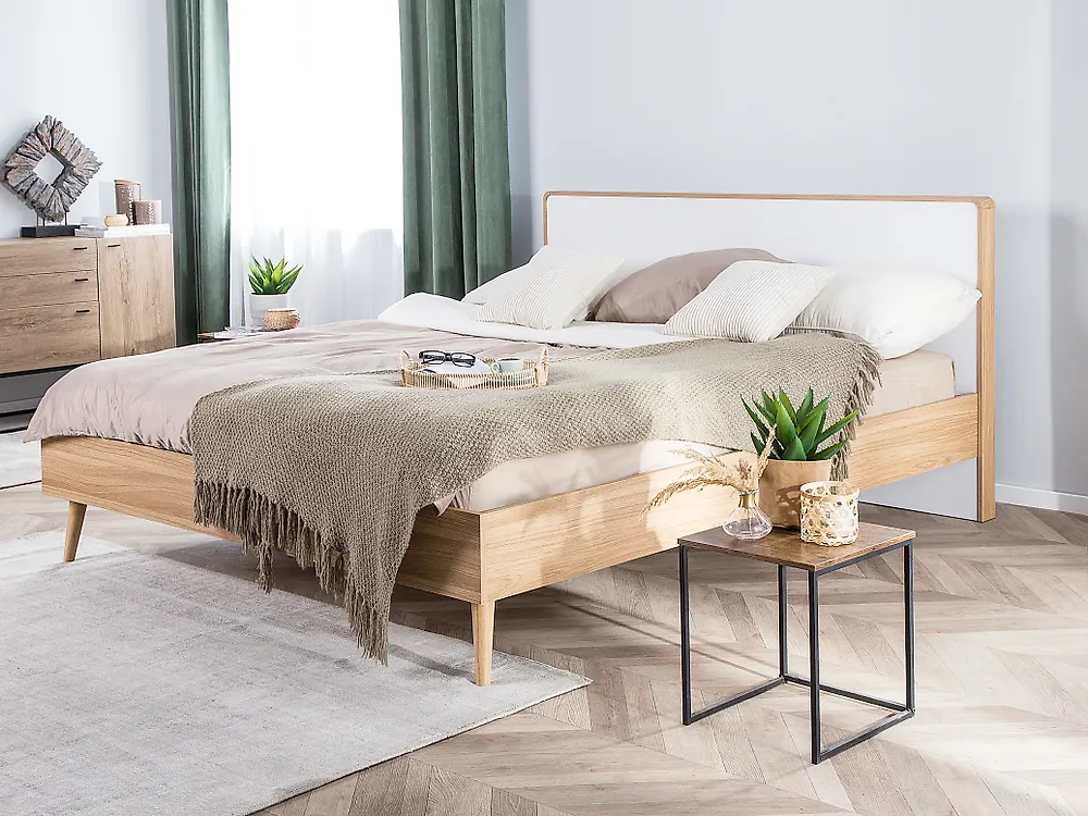 Bed SERRIS 180 x 200 cm (EU Super King) Light Brown_1171306