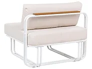 Garden Lounge Set with Table and Ottoman 3 Seater CAMEROTA  Metal White_1159154